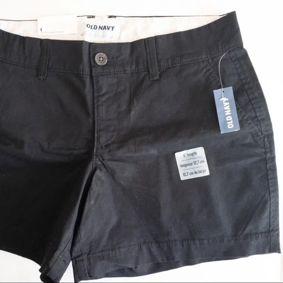 Old Navy Black Chino Shorts Size 4 NWT - Picture 2 of 3